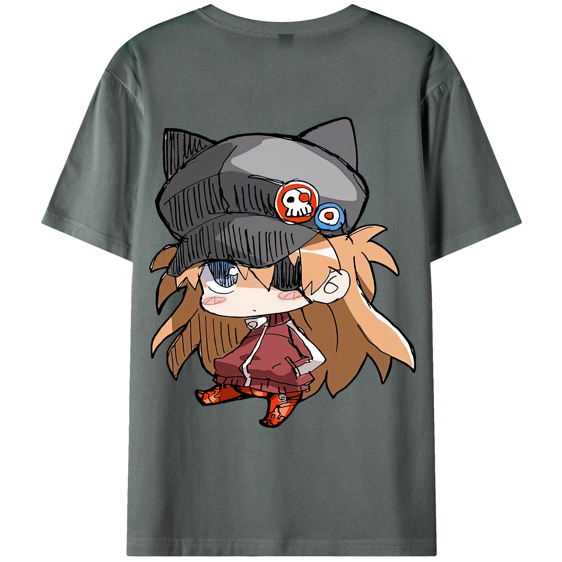 （画像用） EVA 新世紀エヴァンゲリオン 綿100％ メンズ半袖Tシャツ（バックプリント） 通気性